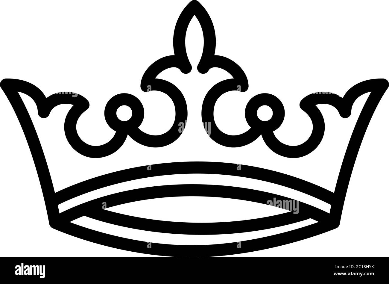 Crown Line Icon In Flat Style Vector Icon For Apps, UI, Websites. Black ...