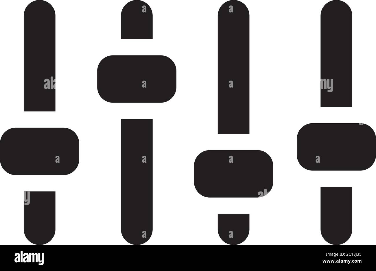 Equalizer Icon In Flat Style Vector For App, UI, Websites. Black Icon Vector Illustration. Stock Vector
