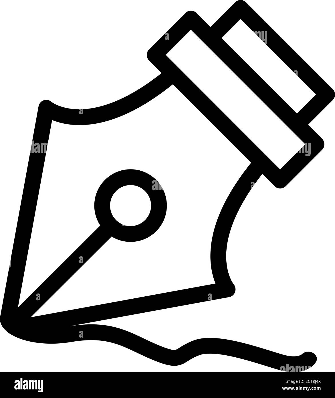 Fountain Pen Nib Line Icon In Flat Style Vector For App, UI, sites