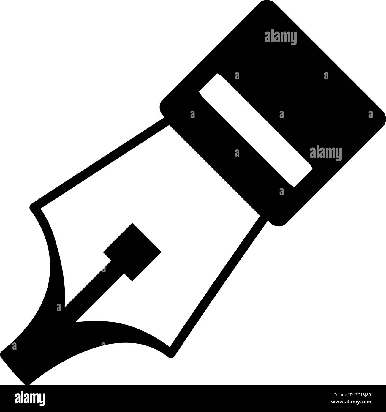 Fountain Pen Nib Icon In Flat Style Vector For App, UI, sites. Black