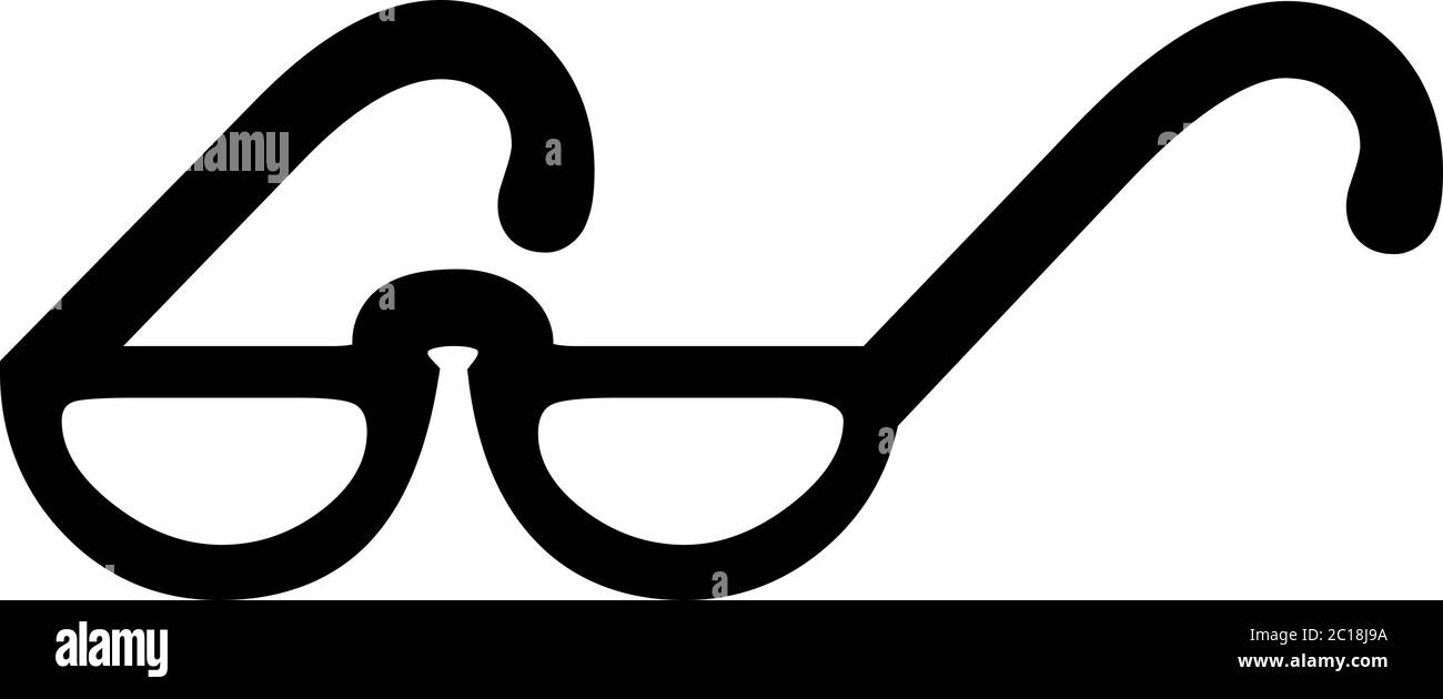 Glasses Icon In Flat Style Vector For App, UI, Websites. Black Icon ...