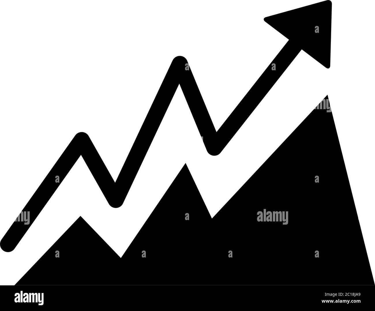 Growing Graph Icon In Flat Style Vector For App, UI, Websites. Black ...
