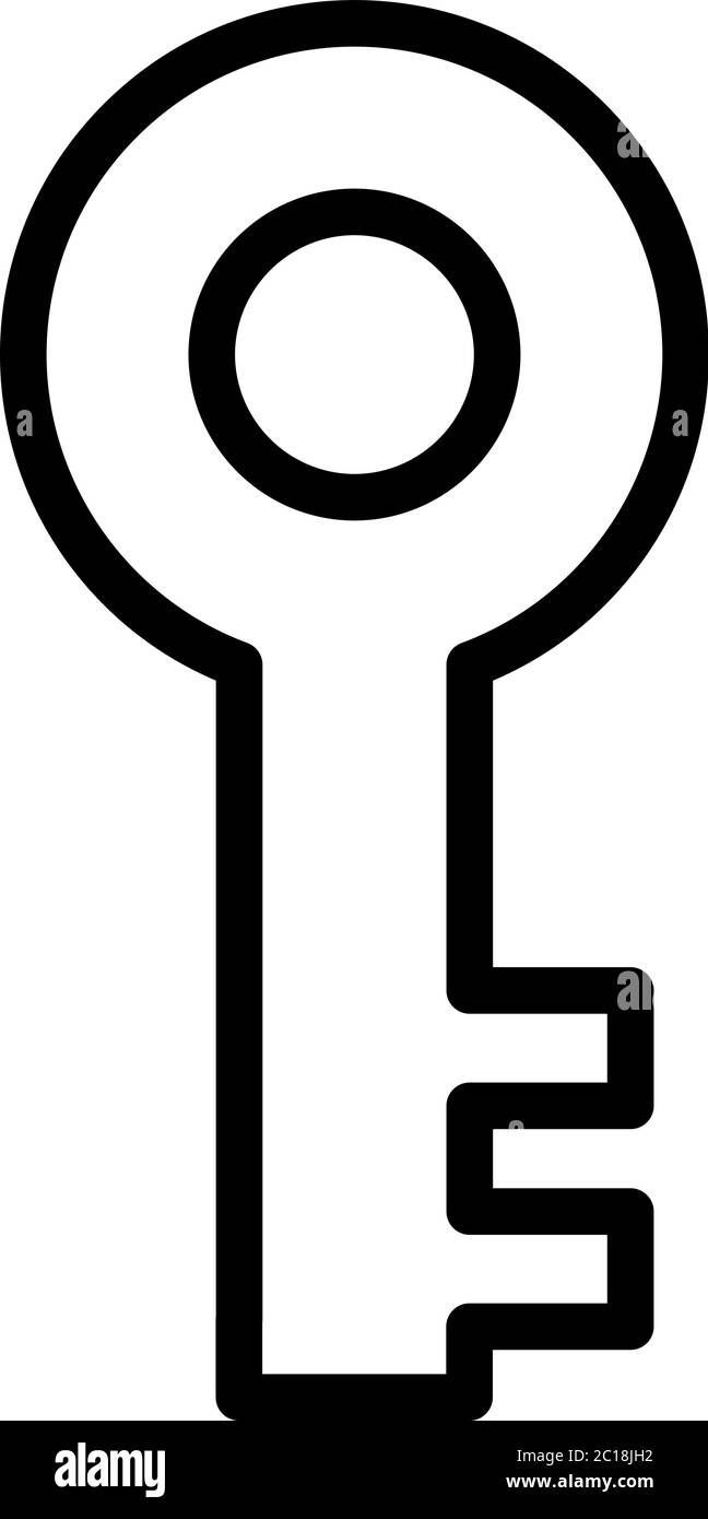 Key Line Icon In Flat Style Vector For App, UI, Websites. Black Icon ...
