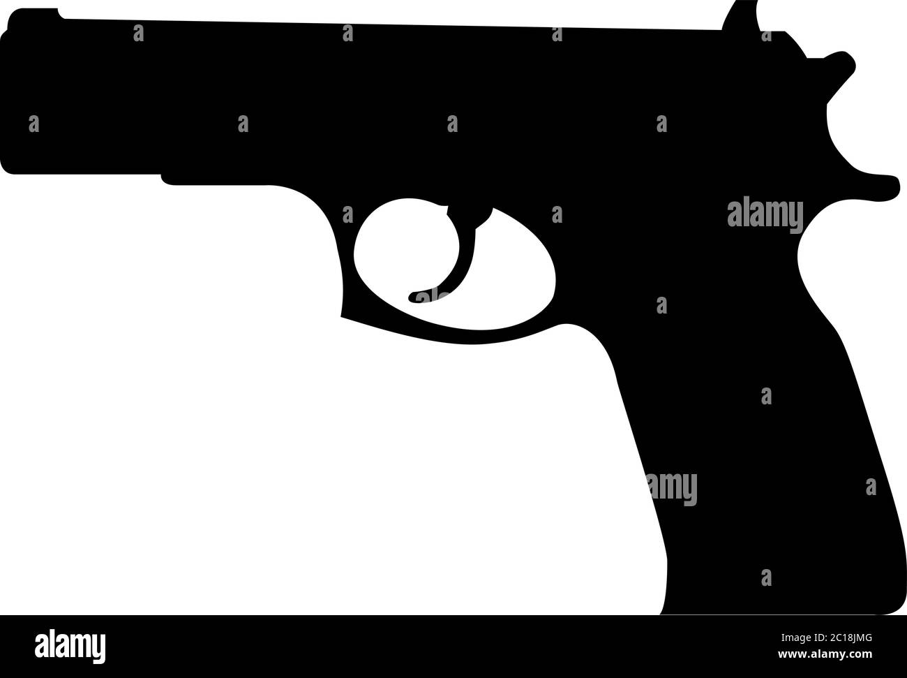 Gun Icon In Flat Style Vector For App, UI, Websites. Black Pistol Icon ...