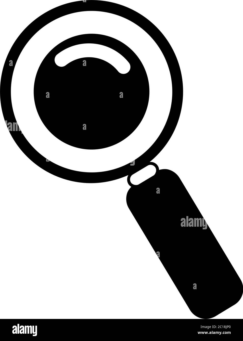 Magnifying Glass Icon In Flat Style Vector For App, UI, Websites. Black ...