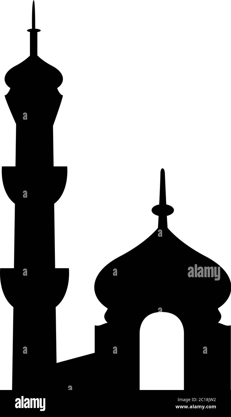 Mosque Icon In Flat Style Vector For App, UI, Websites. Black Muslim ...