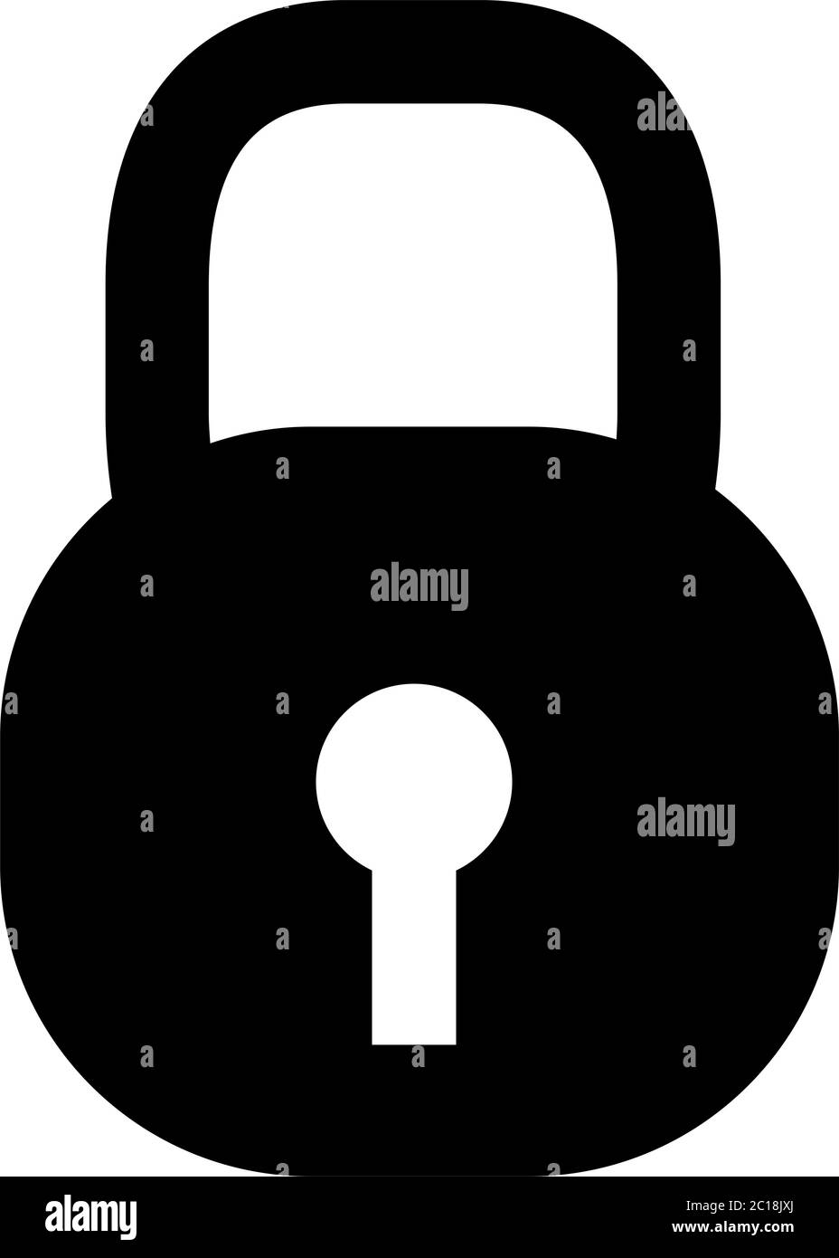 Lock Icon In Flat Style Vector For App, UI, Websites. Black Icon Vector ...