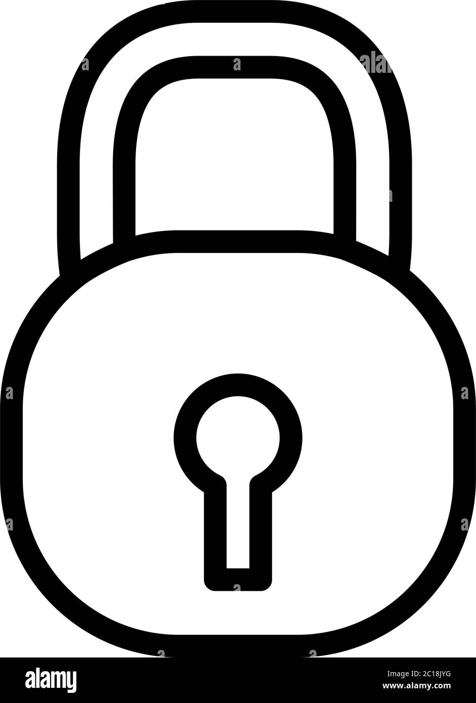 Lock Line Icon In Flat Style Vector For App, UI, Websites. Black Icon ...