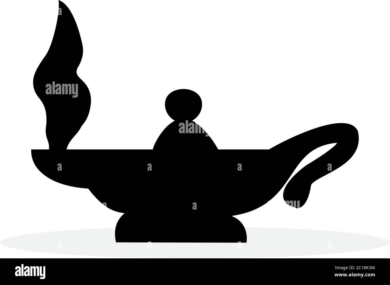 Magic Oil Lamp Icon In Flat Style Vector For App, UI, Websites. Black ...