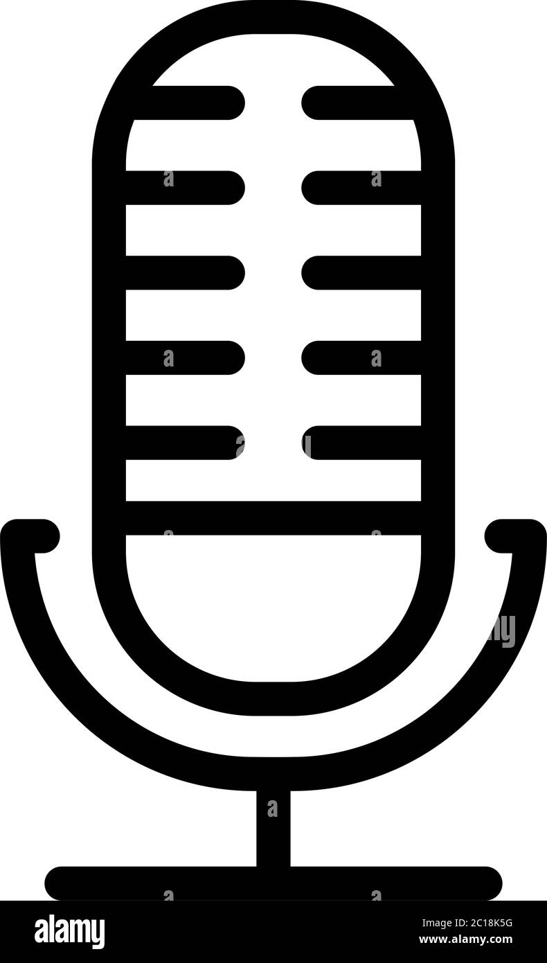Microphone Line Icon In Flat Style Vector For App, UI, Websites. Black ...
