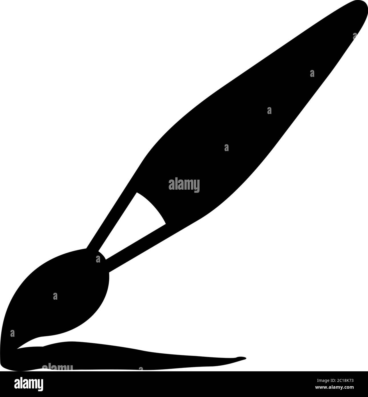 Paintbrush Icon In Flat Style Vector For Apps, UI, sites. Black Icon Vector Illustration