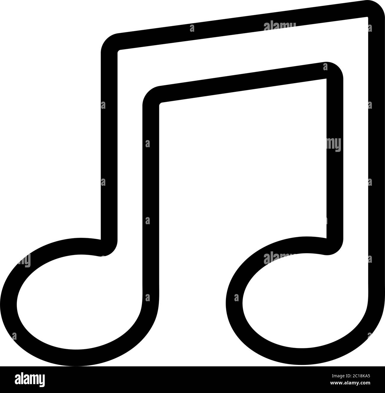 Music Note Line Icon In Flat Style Vector For App, UI, Websites. Black ...