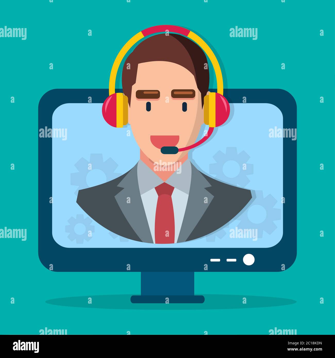 online support customer service vector illustration symbol Stock Vector