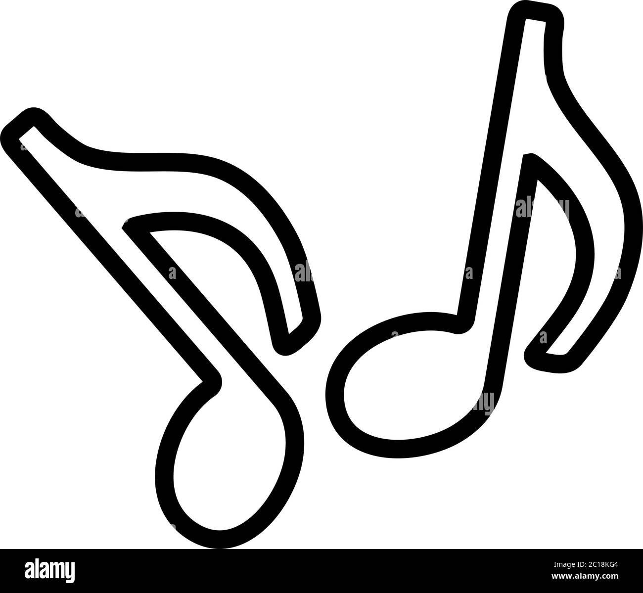 Music Note Line Icon In Flat Style Vector For App, UI, Websites. Black ...