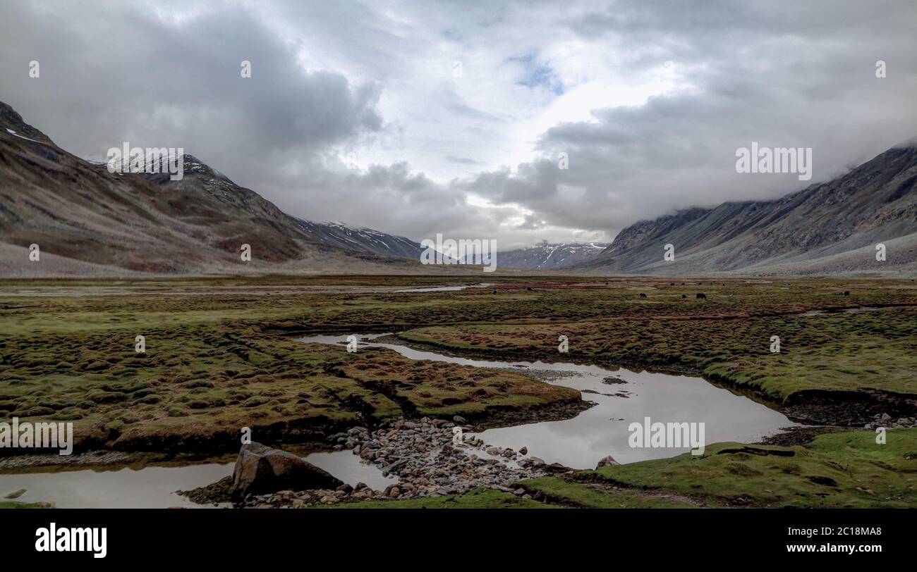 Panorama Of Yasin River And Valley Gilgit Baltistan Province Pakistan Stock Photo Alamy