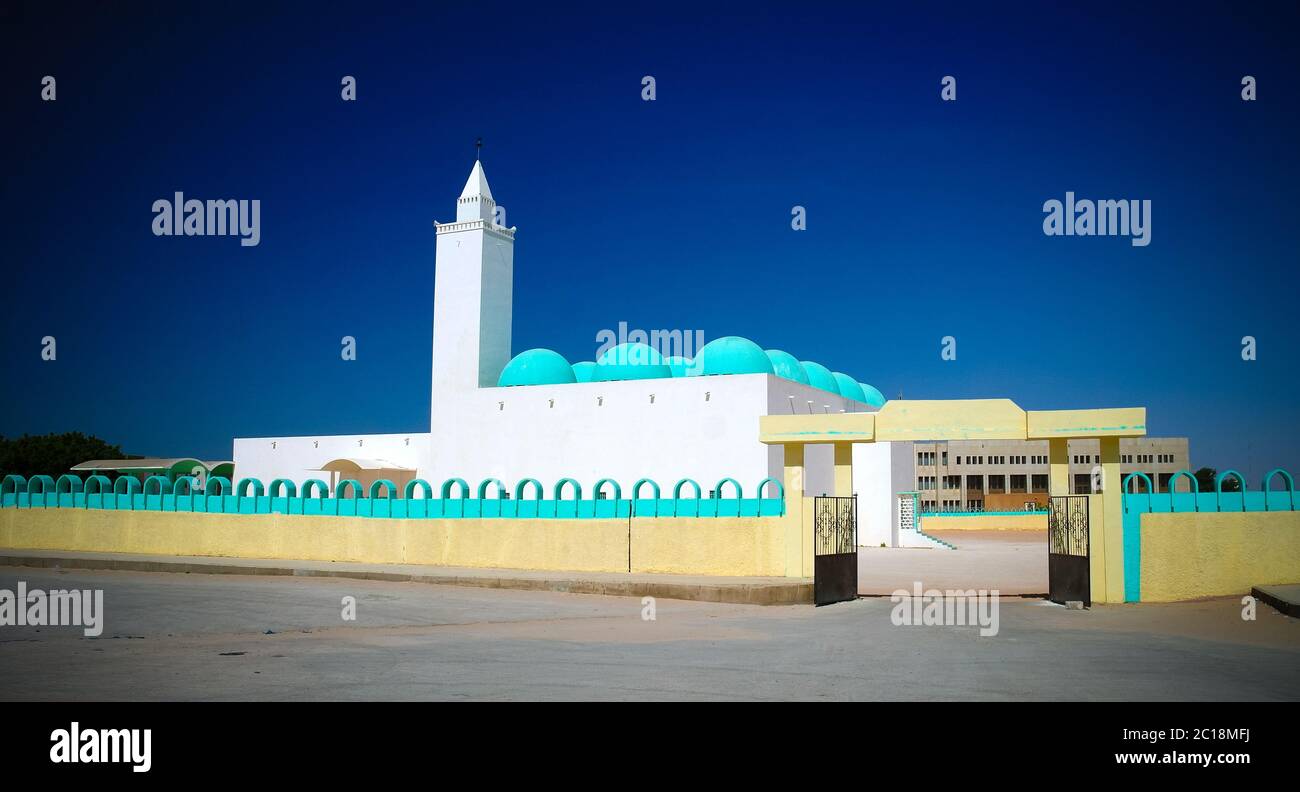 The view to Ibn Abbas mosque in Nouakchott in Mauritania Stock Photo