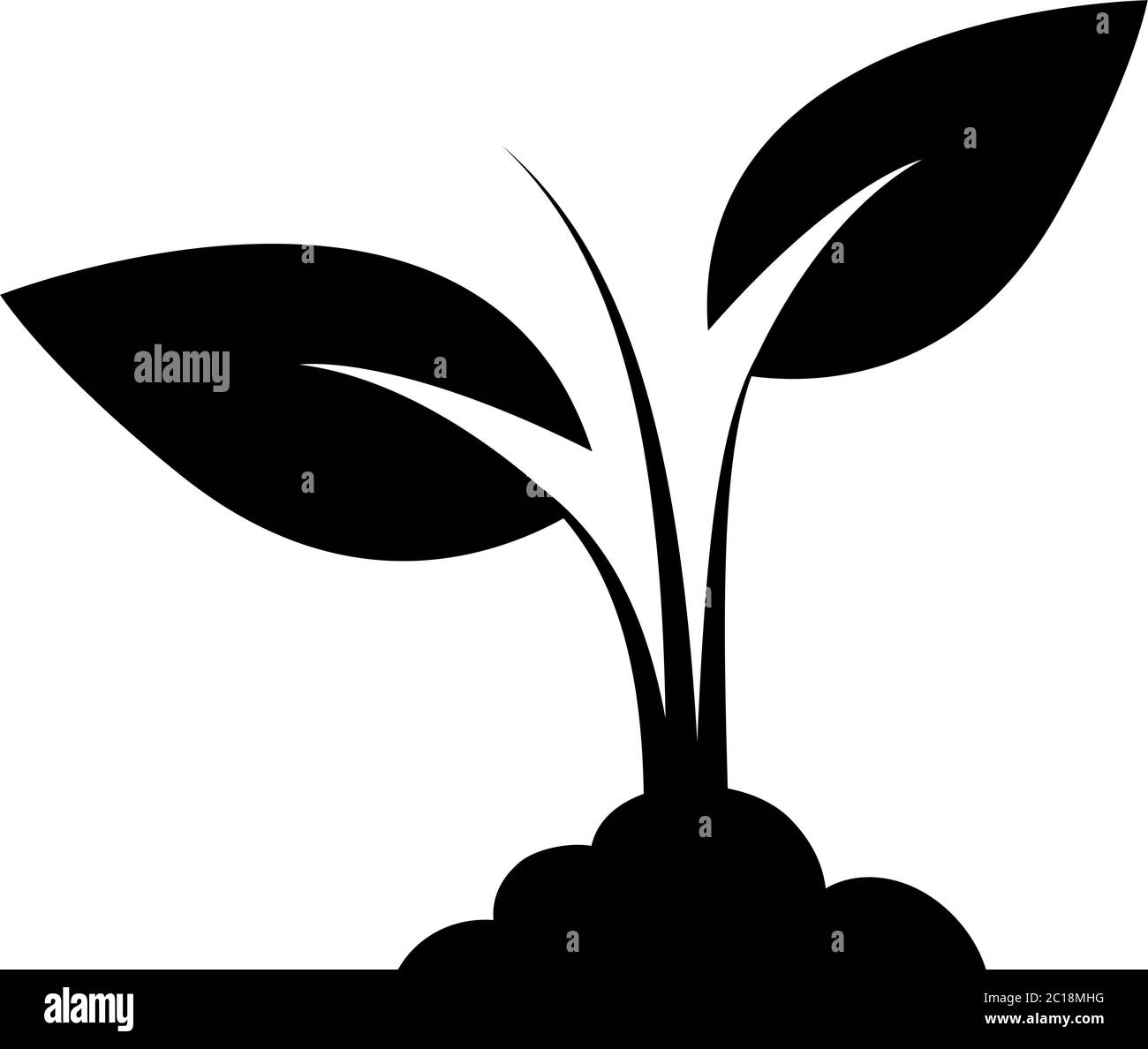 Plant Icon In Flat Style Vector For Apps, UI, Websites. Black Icon ...