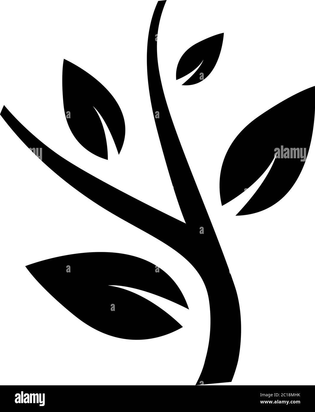 Plant Icon In Flat Style Vector For Apps, UI, Websites. Black Icon ...