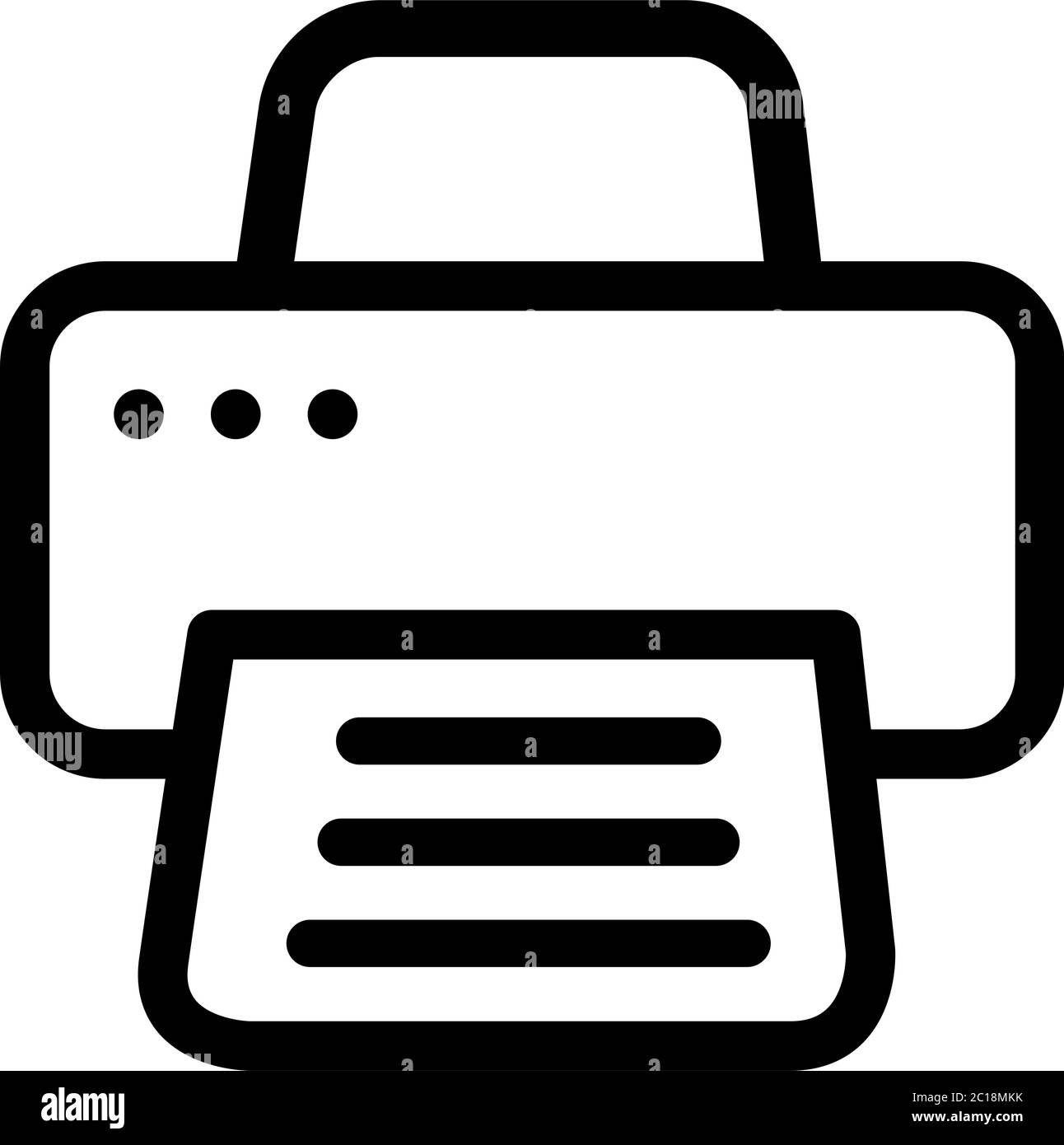 Printer Line Icon In Flat Style Vector For Apps, UI, Websites. Black ...