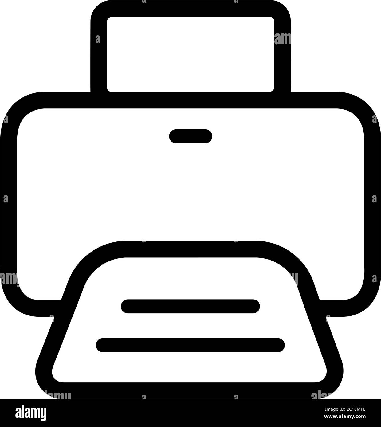 Printer Line Icon In Flat Style Vector For Apps, UI, Websites. Black ...