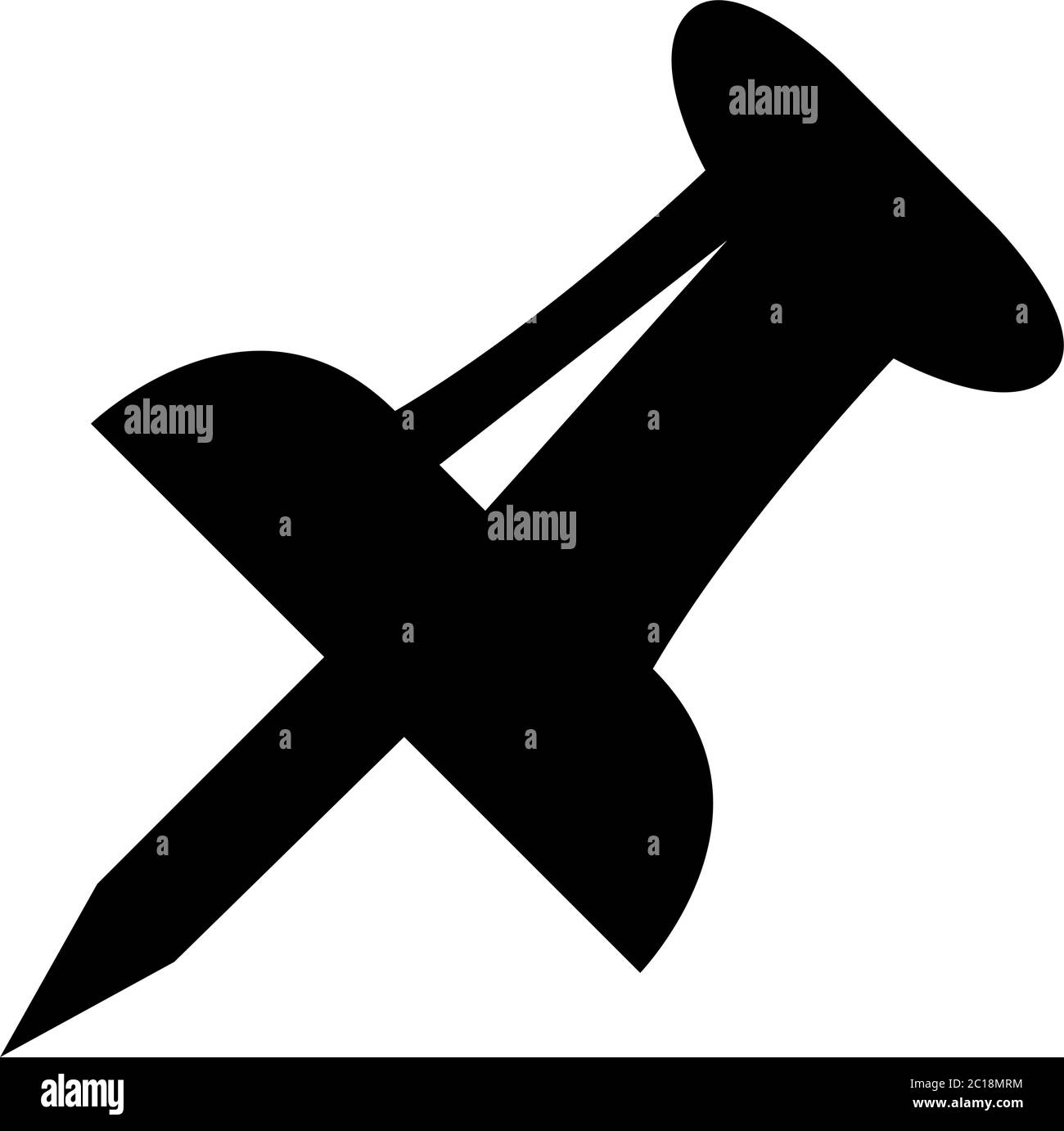 Push Pin Icon In Flat Style Vector For Apps, UI, Websites. Black Icon ...