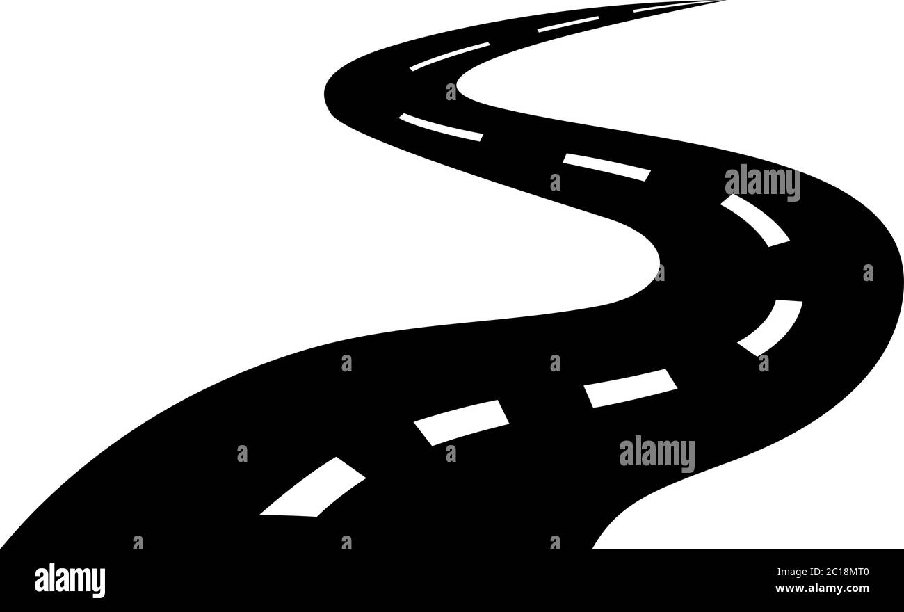 Road Icon In Flat Style Vector For Apps, UI, Websites. Black Icon ...
