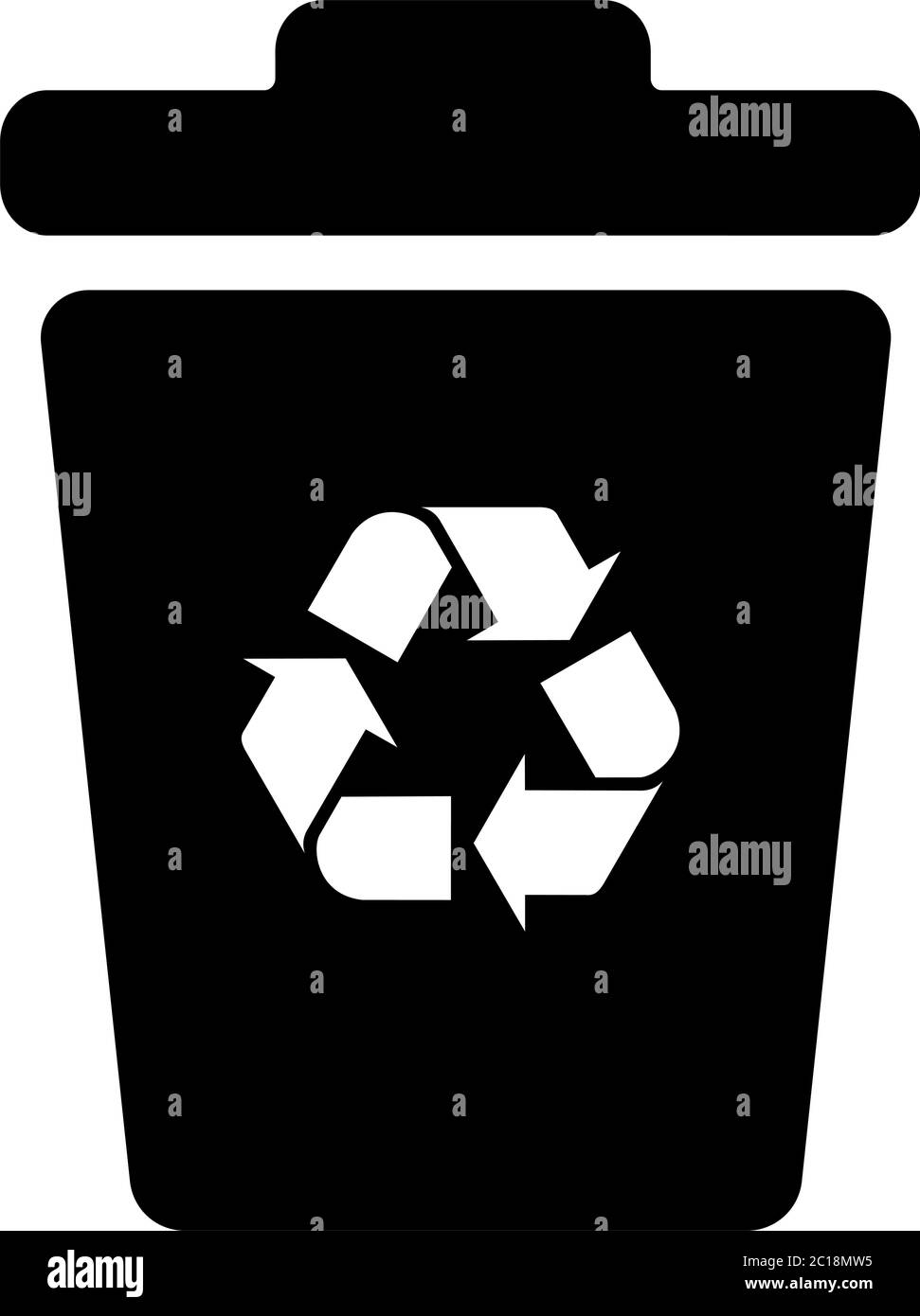 Recycle Bin Icon In Flat Style Vector For Apps, UI, Websites. Black ...