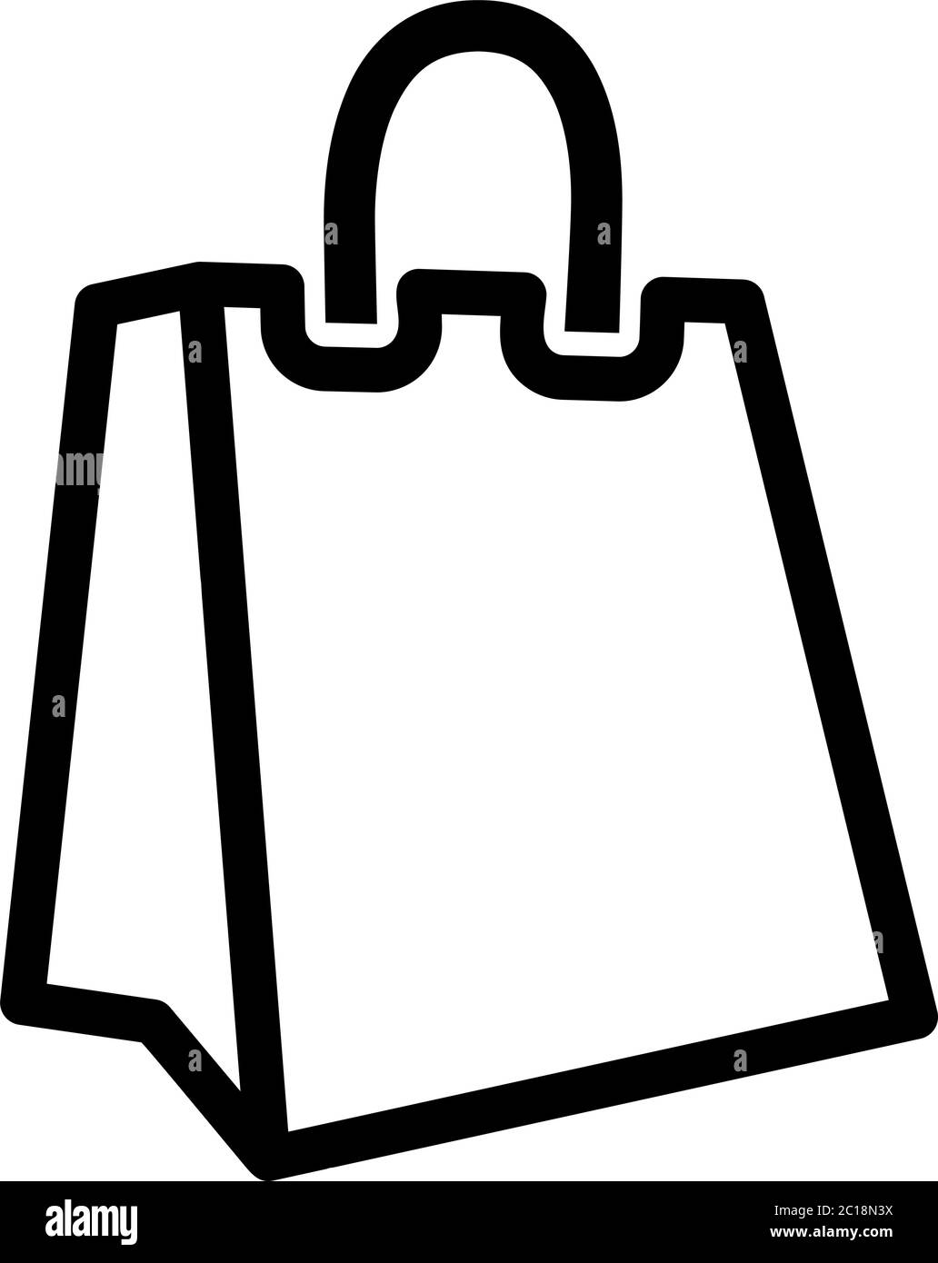 Shopping Bag Line Icon In Flat Style Vector For Apps, UI, Websites ...