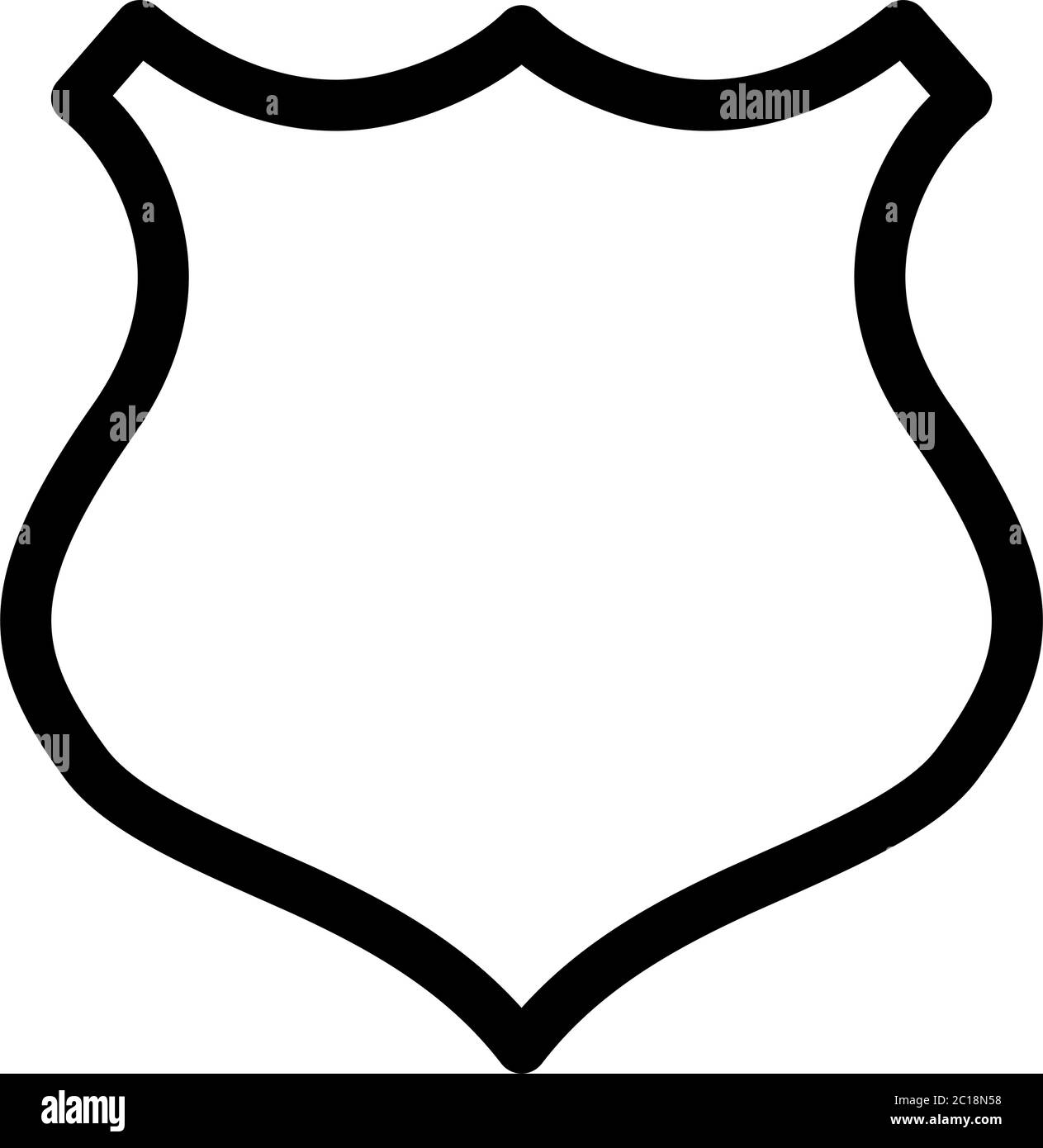Shield Line Icon In Flat Style Vector For Apps, UI, Websites. Black ...