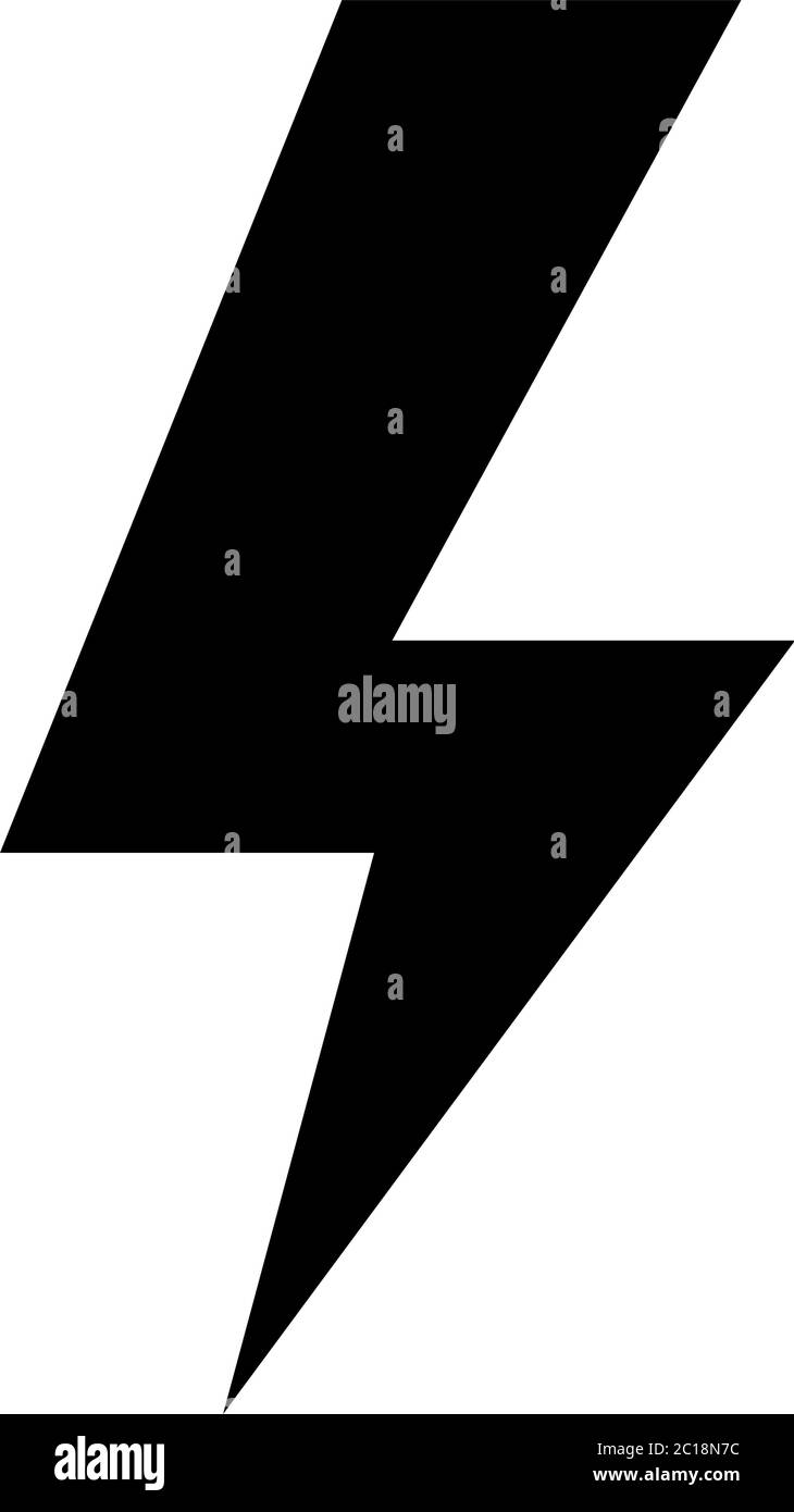 Thunderbolt Icon In Flat Style Vector For Apps, UI, Websites. Black ...