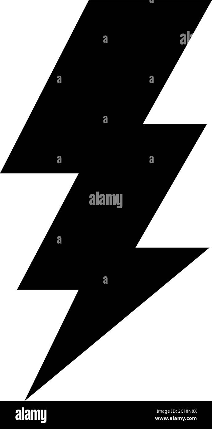 Thunderbolt Icon In Flat Style Vector For Apps, UI, Websites. Black ...