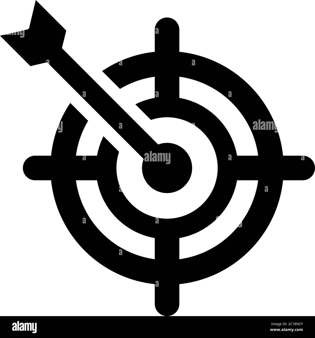 Target Icon In Flat Style Vector For Apps, UI, Websites. Black Icon ...