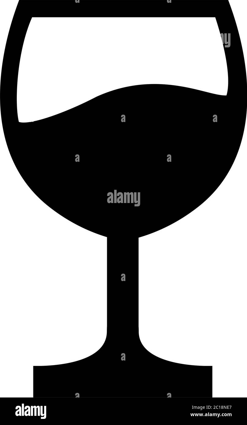 Wine Glasses Icon In Flat Style Vector For Apps, UI, Websites. Black ...