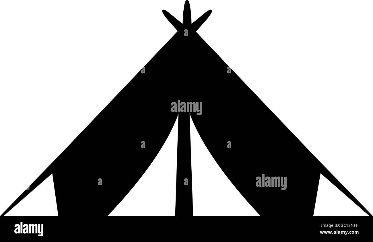 Tent Icon In Flat Style Vector For Apps, UI, Websites. Black Icon ...