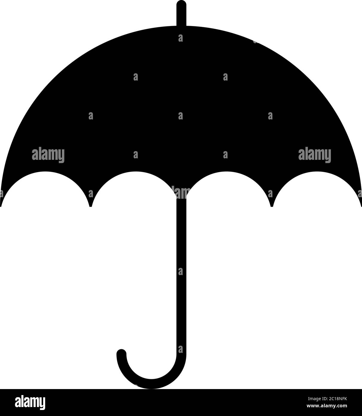 Umbrella Icon In Flat Style Vector For Apps, UI, Websites. Black Icon ...