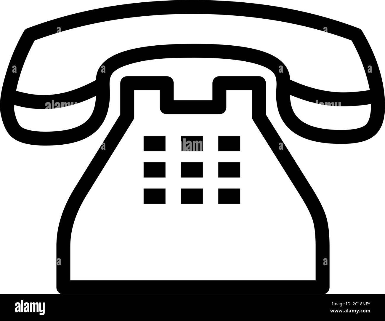 Telephone Line Icon In Flat Style Vector For Apps, UI, sites. Black Icon Vector Illustration