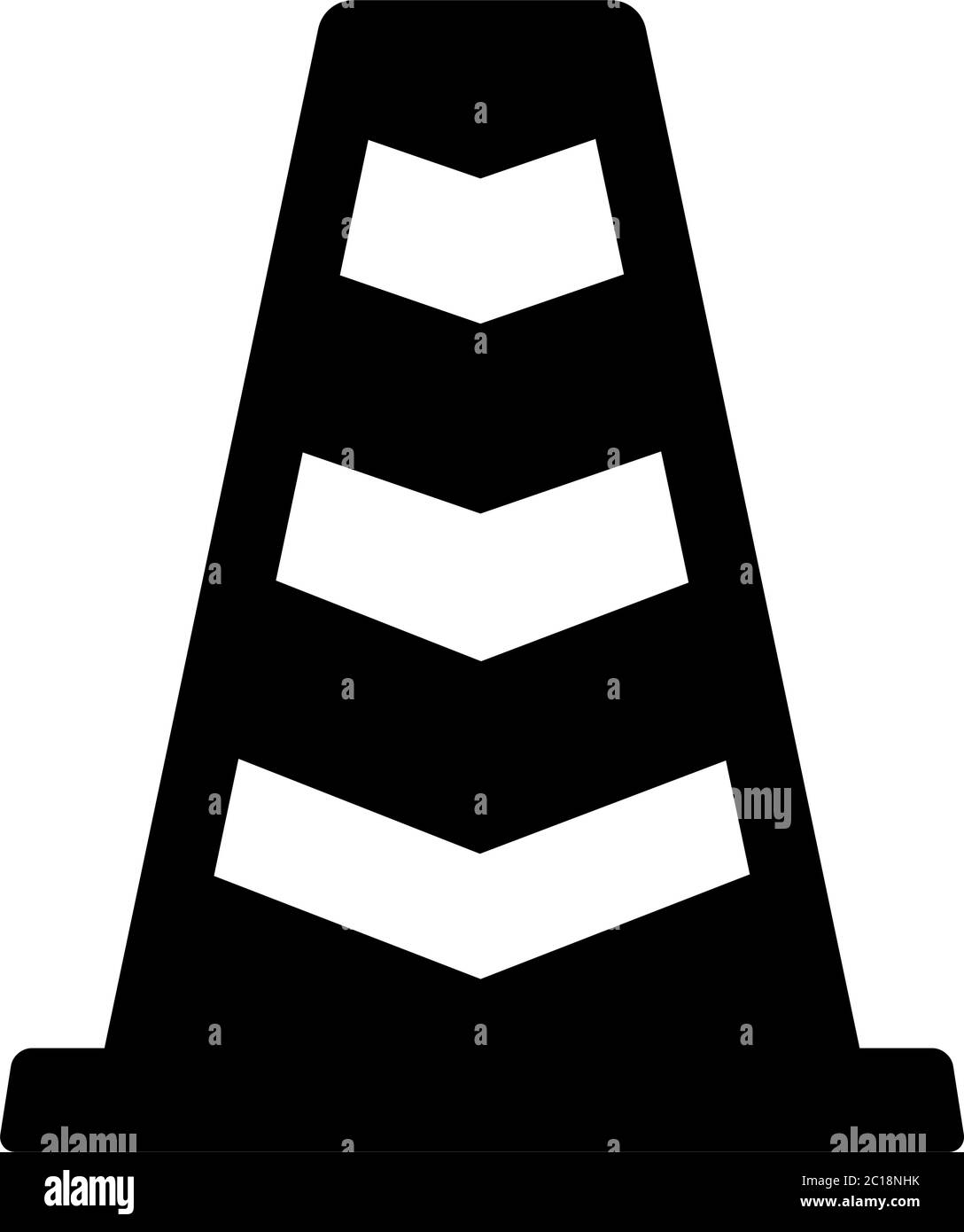 Traffic Cone Icon In Flat Style Vector For Apps, UI, sites. Black