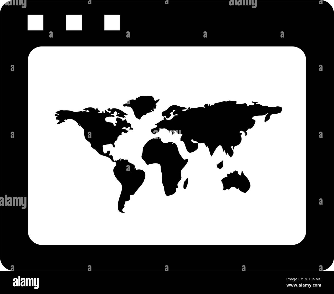 World Wide Web Icon In Flat Style Vector For Apps, UI, Websites. Black ...