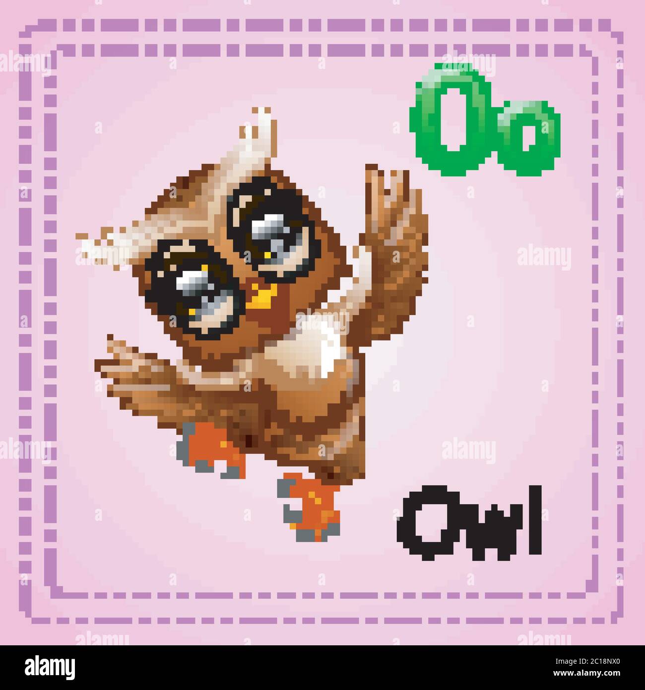 Animals alphabet: O is for Owl Stock Vector