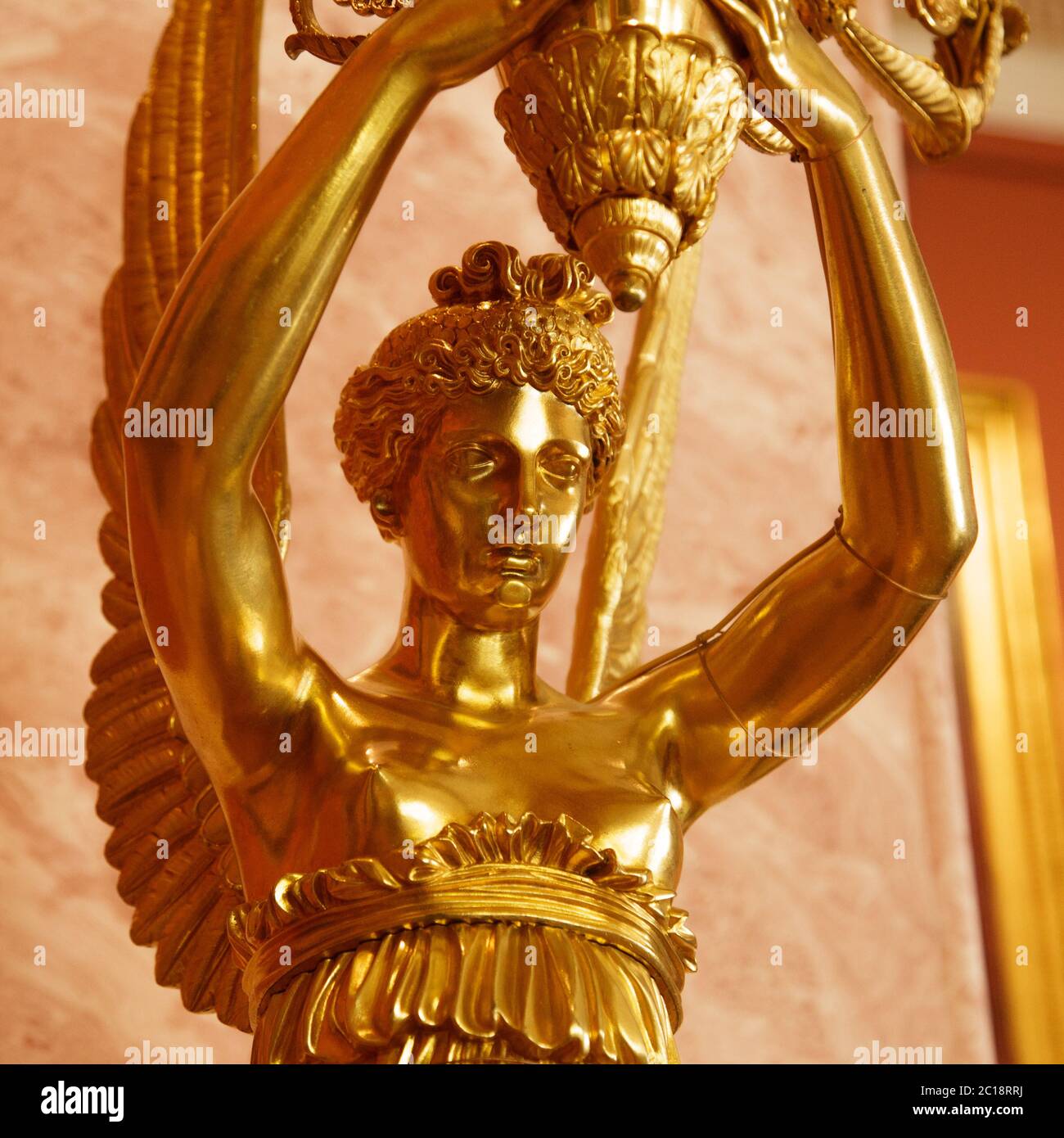 Golden angel woman statue Stock Photo Alamy