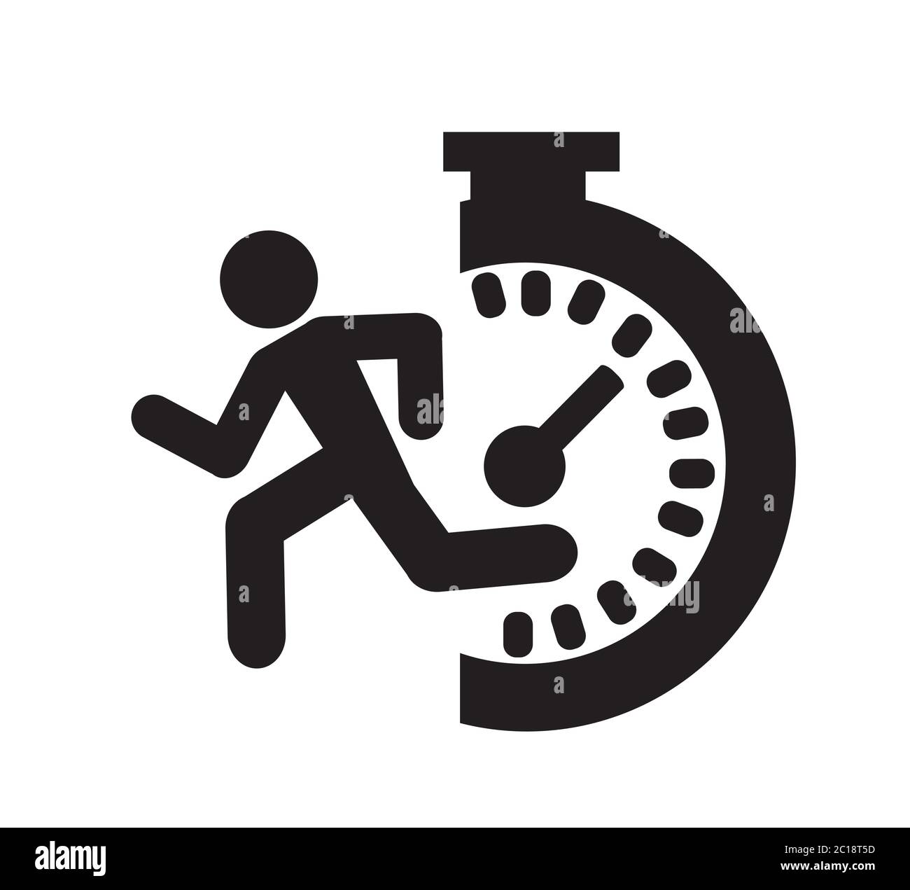 speedometer. abstract symbol of speed with running man Stock Vector