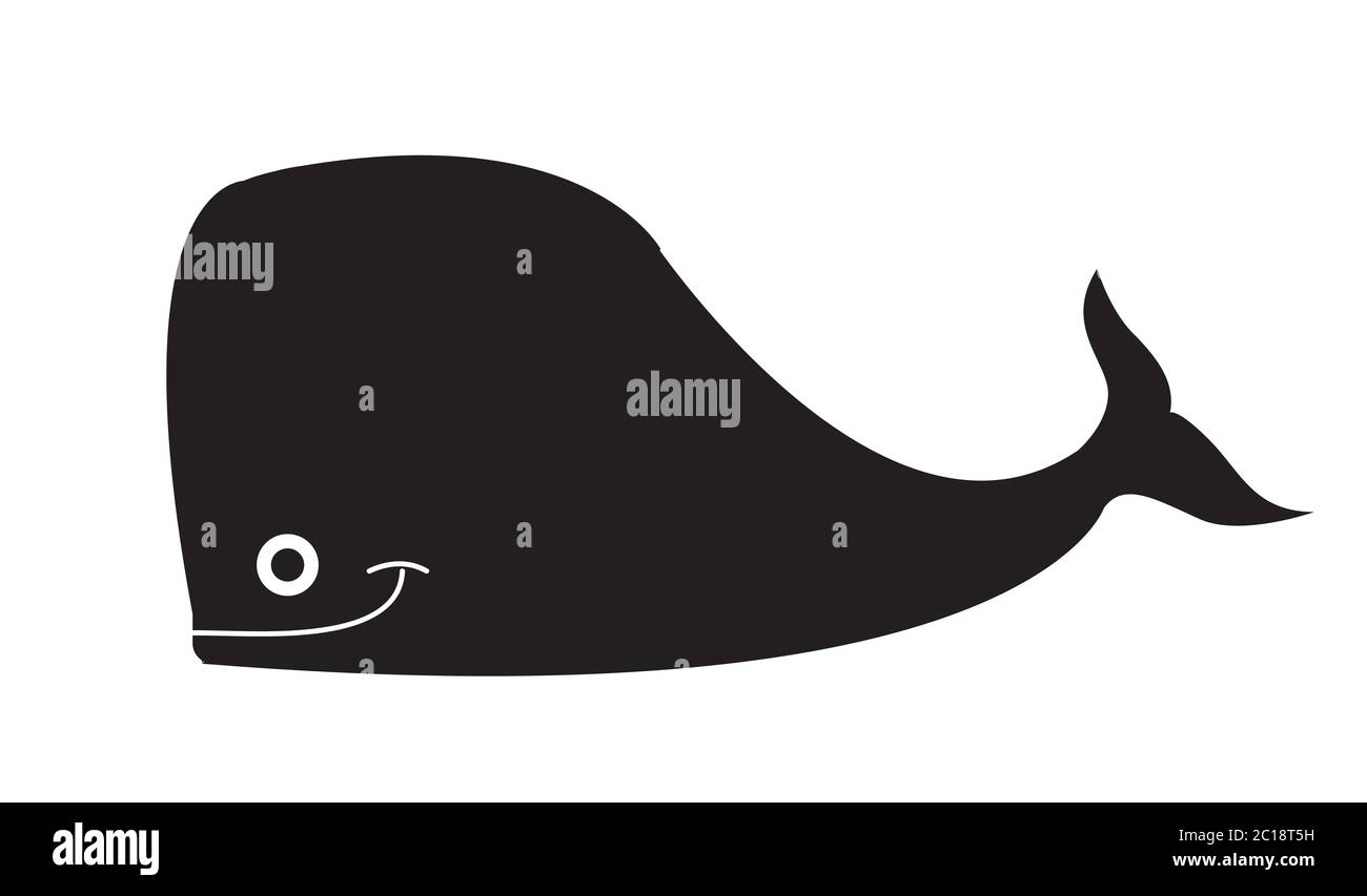 Illustration of cute cartoon whale Stock Vector