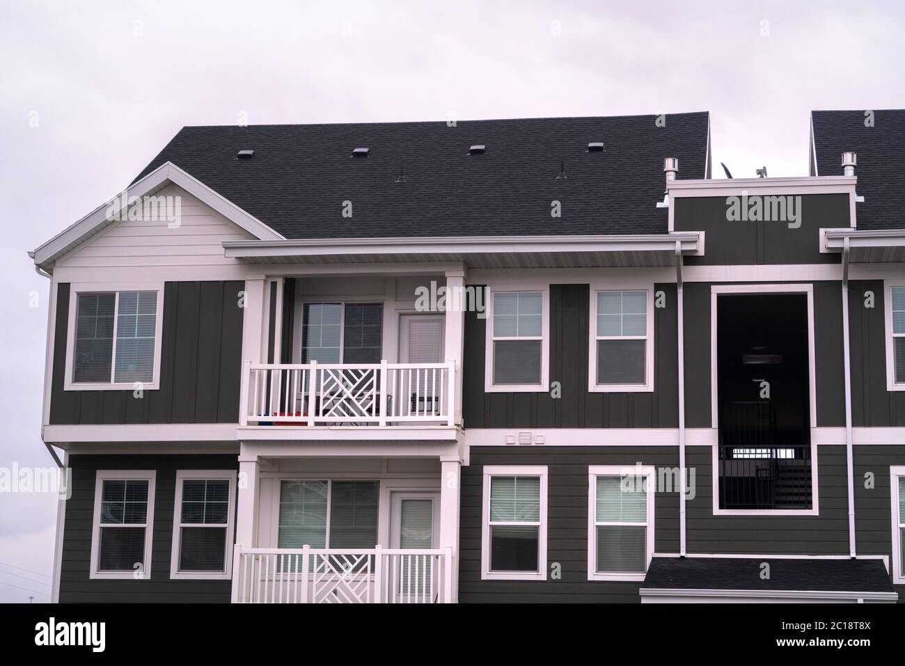 Image showcasing Modern apartment block facade in close up Stock Photo - Alamy