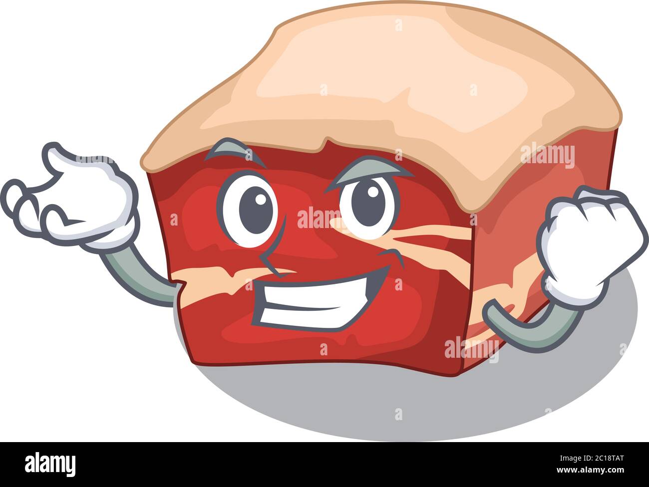 A caricature design concept of pork belly with happy face Stock Vector