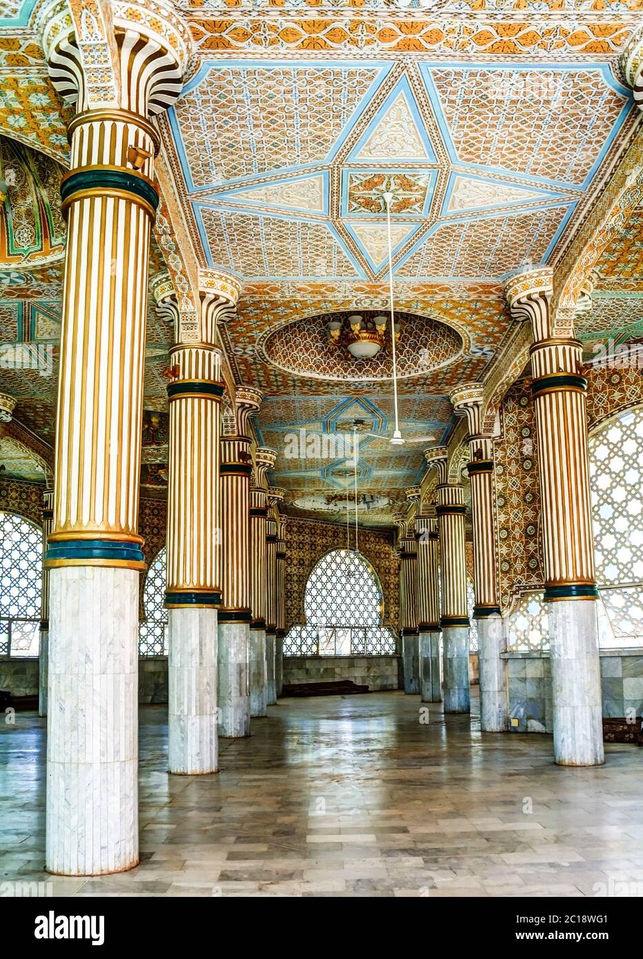 Iinterior of Touba Mosque , center of Mouridism and Cheikh Amadou Bamba burial place - 17.11.2012 Touba, Senegal Stock Photo