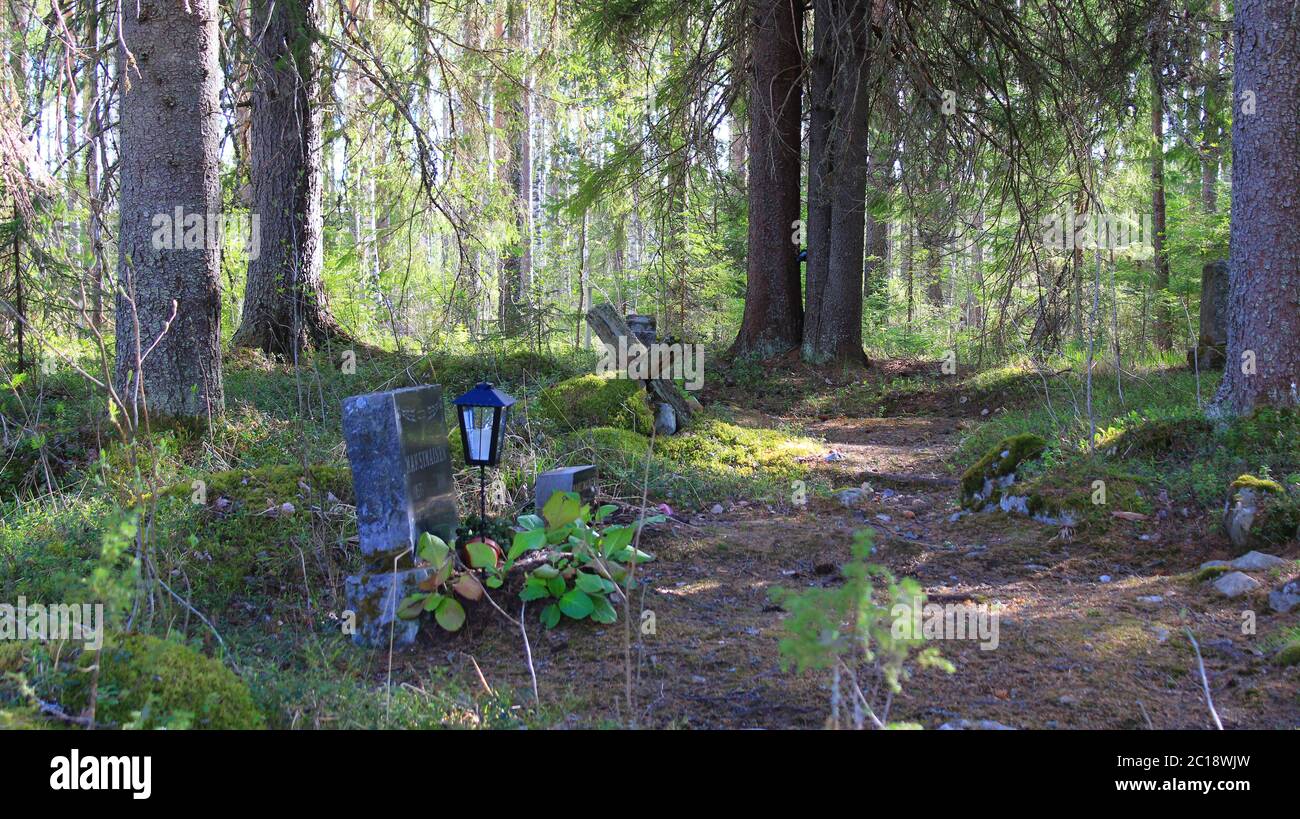 Meroja cemetery, Ilomantsi, Finland. Stock Photo