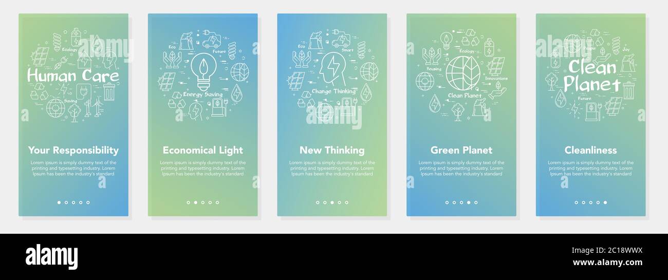 Vertical banners ecology and alternative energy Stock Vector