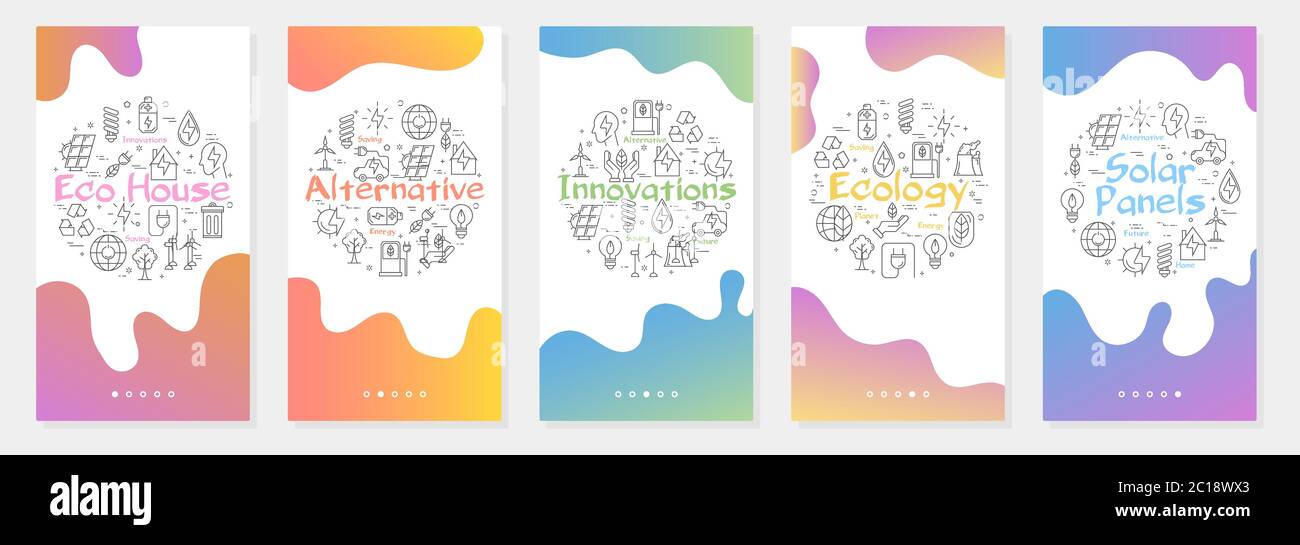 Vertical banners ecology and alternative energy sources - 05 Stock Vector