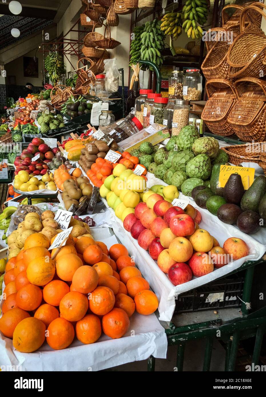 shop uni with fruits Stock Photo