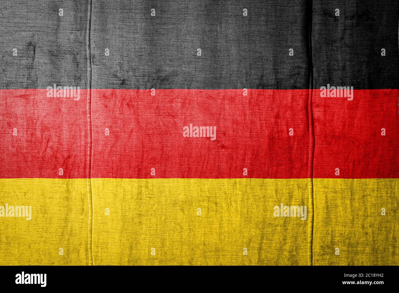 National Flag Of Germany Depicting In Paint Colors On Old Textile Flag Banner On Fabric Texture Background Stock Photo Alamy